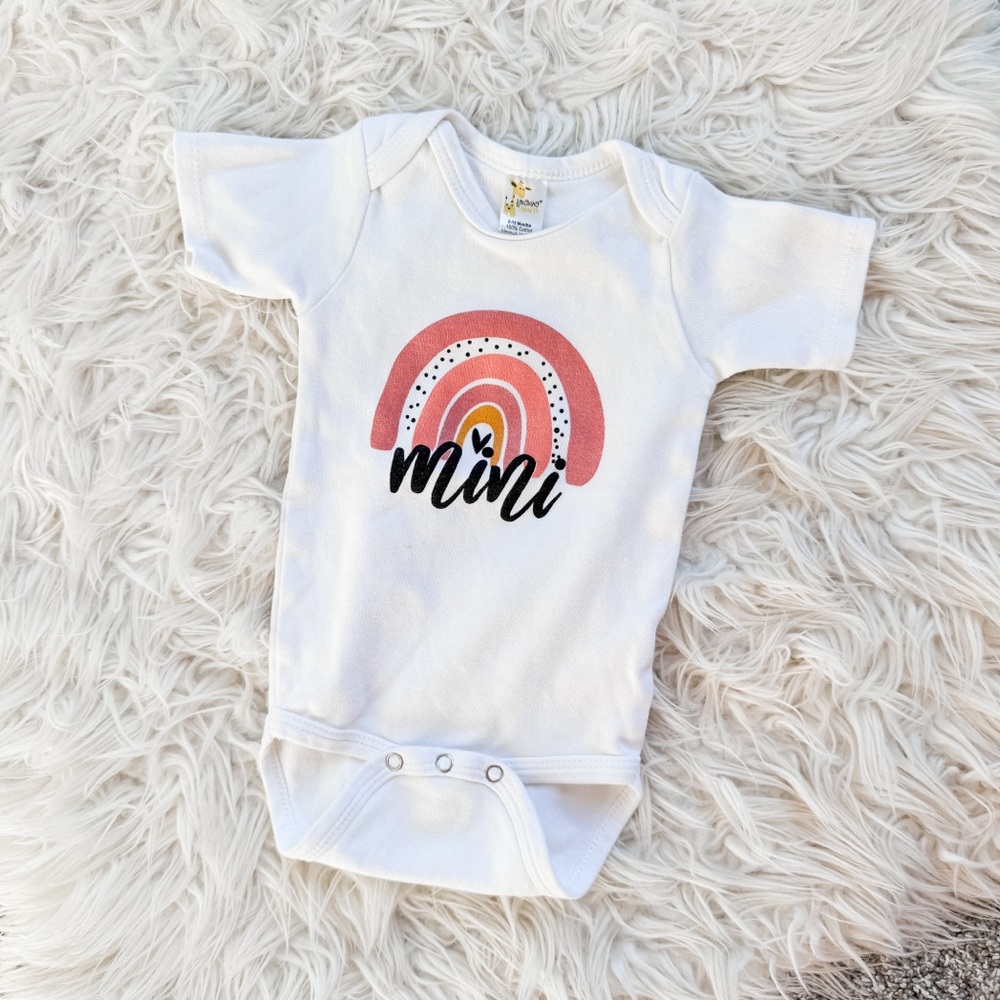 Baby Girl Rainbow Onesie Mini Bodysuit White 6-12 Months